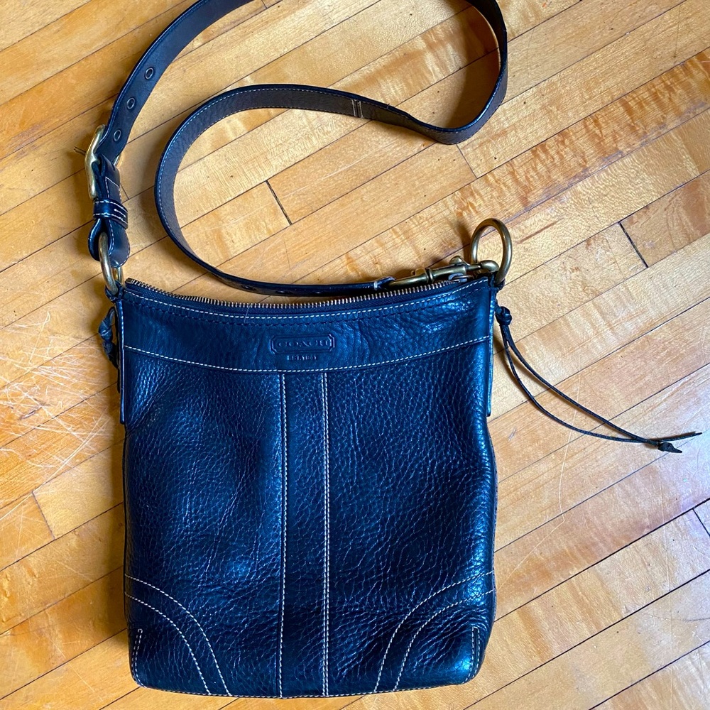 Coach Black Crossbody Purse / Leather